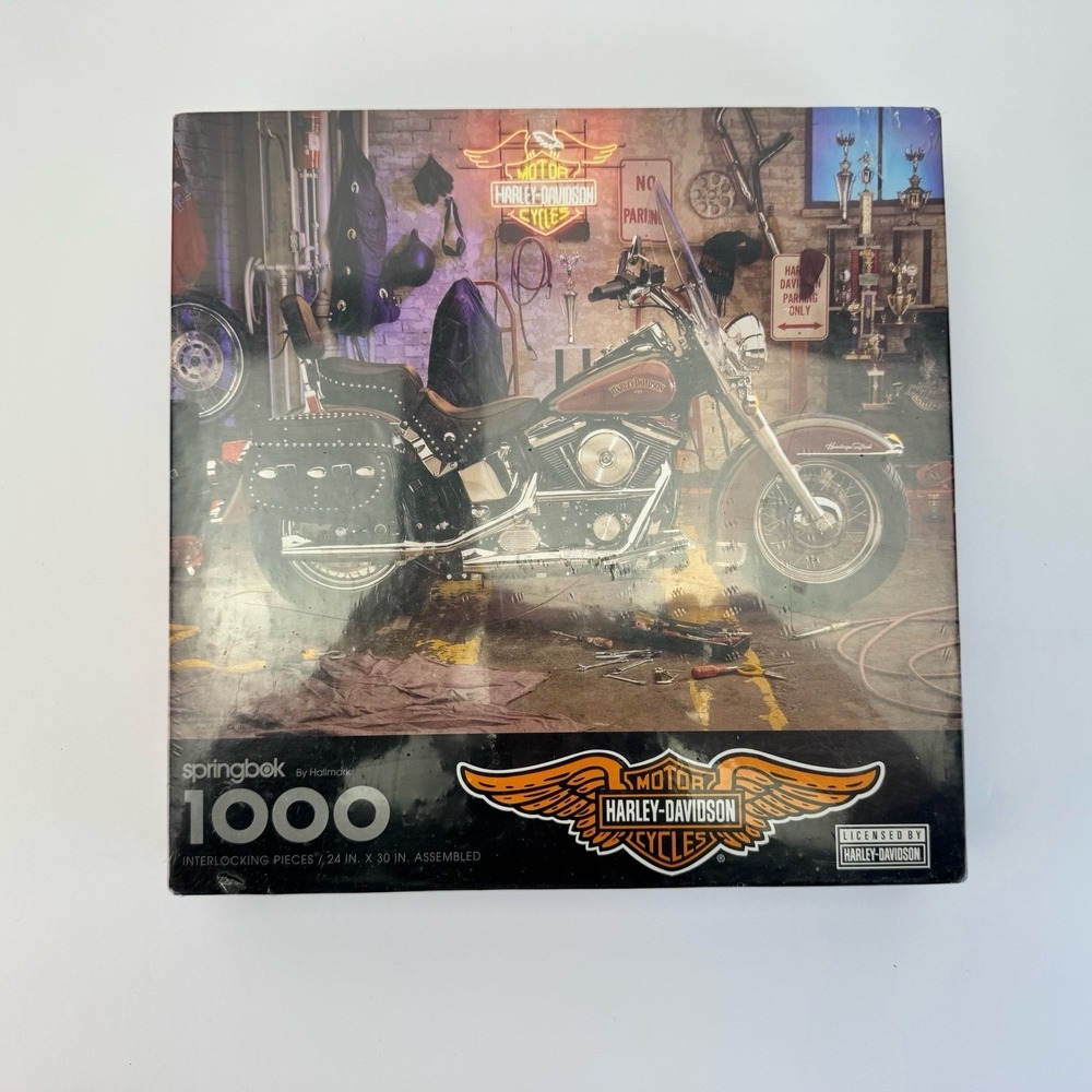 Sealed 1996 Licensed By Harley Davidson Springbok 1000 Piece Puzzle 24" x 30"